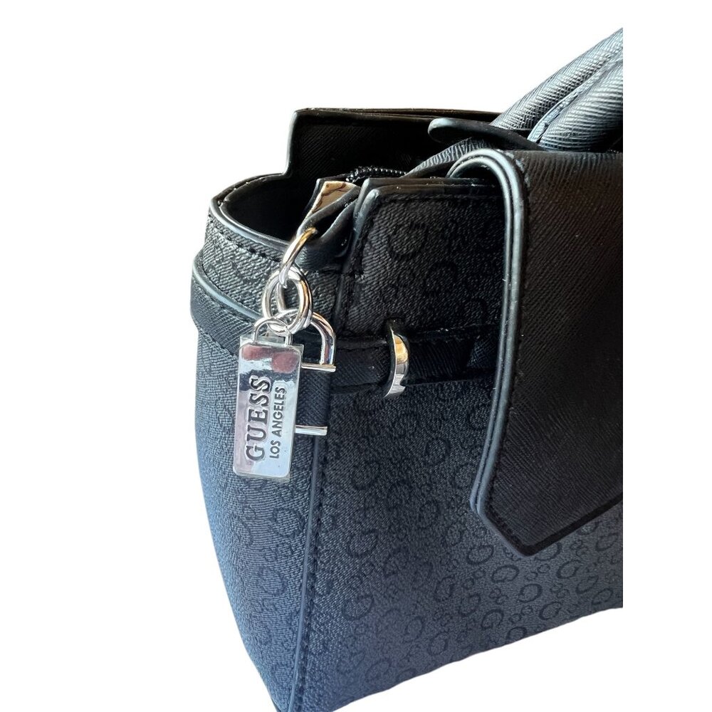 Guess Black Handbag with Logo Cross Body Detachable Strap and Tag - Picture 5 of 16